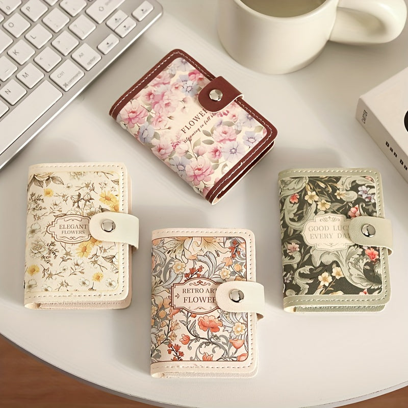 Ladies' Credit Card Holder with Multiple Slots, Exquisite Large Capacity Compact Wallet for Cards and IDs, Driver' License All-in-One Business Card Case