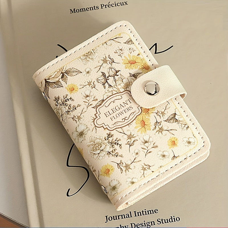 Ladies' Credit Card Holder with Multiple Slots, Exquisite Large Capacity Compact Wallet for Cards and IDs, Driver' License All-in-One Business Card Case