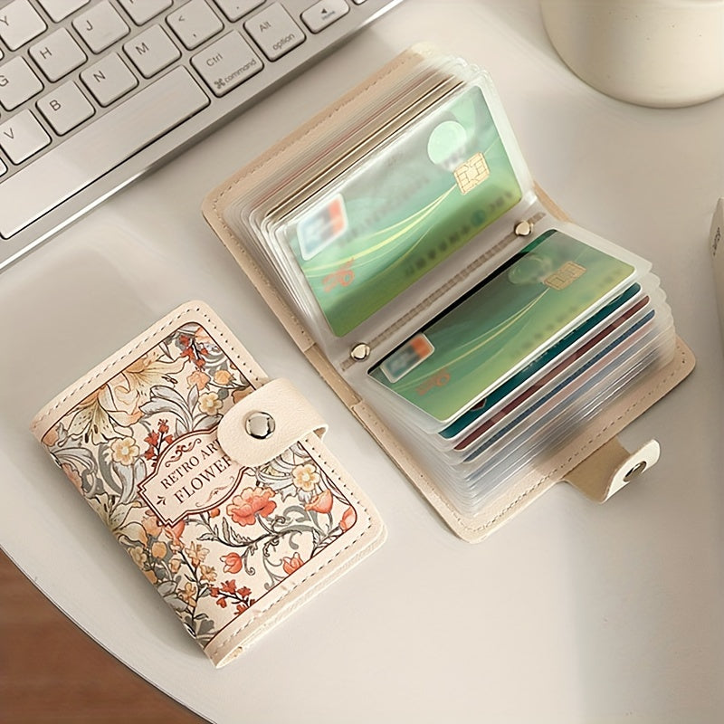 Ladies' Credit Card Holder with Multiple Slots, Exquisite Large Capacity Compact Wallet for Cards and IDs, Driver' License All-in-One Business Card Case