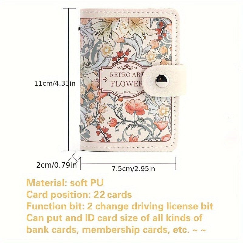 Ladies' Credit Card Holder with Multiple Slots, Exquisite Large Capacity Compact Wallet for Cards and IDs, Driver' License All-in-One Business Card Case
